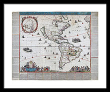 Load image into Gallery viewer, Old Map Of The Americas 1660 - Framed Print