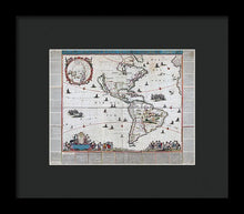 Load image into Gallery viewer, Old Map Of The Americas 1660 - Framed Print