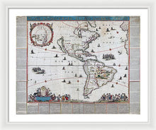 Load image into Gallery viewer, Old Map Of The Americas 1660 - Framed Print