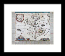 Load image into Gallery viewer, Old Map Of The Americas 1660 - Framed Print