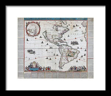 Load image into Gallery viewer, Old Map Of The Americas 1660 - Framed Print