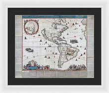 Load image into Gallery viewer, Old Map Of The Americas 1660 - Framed Print