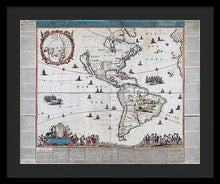 Load image into Gallery viewer, Old Map Of The Americas 1660 - Framed Print