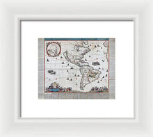 Load image into Gallery viewer, Old Map Of The Americas 1660 - Framed Print