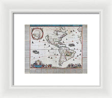 Load image into Gallery viewer, Old Map Of The Americas 1660 - Framed Print