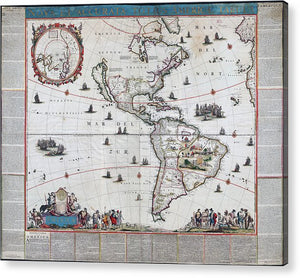 Old Map Of The Americas 1660 - Acrylic Print