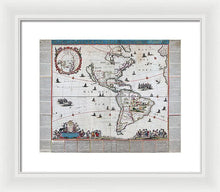 Load image into Gallery viewer, Old Map Of The Americas 1660 - Framed Print