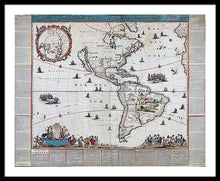 Load image into Gallery viewer, Old Map Of The Americas 1660 - Framed Print