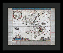 Load image into Gallery viewer, Old Map Of The Americas 1660 - Framed Print