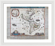 Load image into Gallery viewer, Old Map Of The Americas 1660 - Framed Print