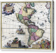 Load image into Gallery viewer, Old Map Of The Americas 1700 - Canvas Print