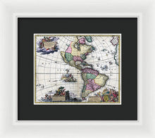 Load image into Gallery viewer, Old Map Of The Americas 1700 - Framed Print