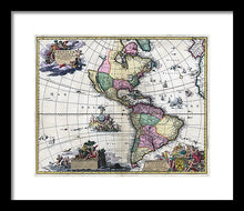 Load image into Gallery viewer, Old Map Of The Americas 1700 - Framed Print