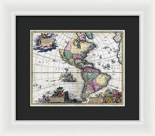 Load image into Gallery viewer, Old Map Of The Americas 1700 - Framed Print