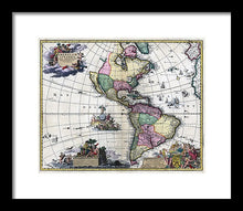 Load image into Gallery viewer, Old Map Of The Americas 1700 - Framed Print