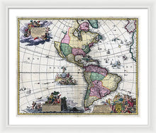 Load image into Gallery viewer, Old Map Of The Americas 1700 - Framed Print