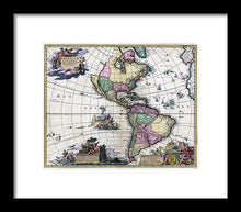 Load image into Gallery viewer, Old Map Of The Americas 1700 - Framed Print