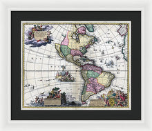 Load image into Gallery viewer, Old Map Of The Americas 1700 - Framed Print