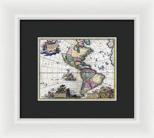 Load image into Gallery viewer, Old Map Of The Americas 1700 - Framed Print