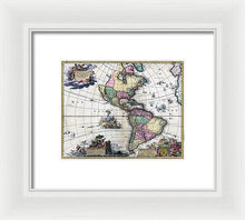 Load image into Gallery viewer, Old Map Of The Americas 1700 - Framed Print