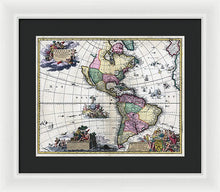 Load image into Gallery viewer, Old Map Of The Americas 1700 - Framed Print