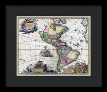 Load image into Gallery viewer, Old Map Of The Americas 1700 - Framed Print