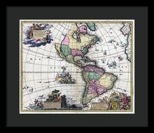 Load image into Gallery viewer, Old Map Of The Americas 1700 - Framed Print