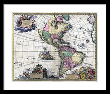 Load image into Gallery viewer, Old Map Of The Americas 1700 - Framed Print