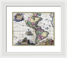 Load image into Gallery viewer, Old Map Of The Americas 1700 - Framed Print