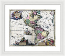 Load image into Gallery viewer, Old Map Of The Americas 1700 - Framed Print