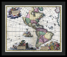 Load image into Gallery viewer, Old Map Of The Americas 1700 - Framed Print