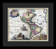 Load image into Gallery viewer, Old Map Of The Americas 1700 - Framed Print