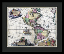 Load image into Gallery viewer, Old Map Of The Americas 1700 - Framed Print