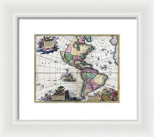 Load image into Gallery viewer, Old Map Of The Americas 1700 - Framed Print