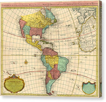 Load image into Gallery viewer, Old Map Of The Americas 1739 - Canvas Print