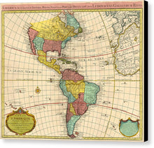 Load image into Gallery viewer, Old Map Of The Americas 1739 - Canvas Print