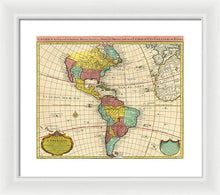 Load image into Gallery viewer, Old Map Of The Americas 1739 - Framed Print