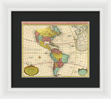 Load image into Gallery viewer, Old Map Of The Americas 1739 - Framed Print