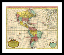 Load image into Gallery viewer, Old Map Of The Americas 1739 - Framed Print