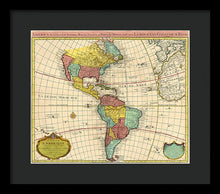 Load image into Gallery viewer, Old Map Of The Americas 1739 - Framed Print