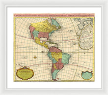 Load image into Gallery viewer, Old Map Of The Americas 1739 - Framed Print