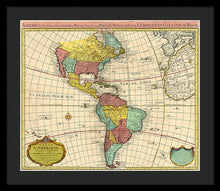 Load image into Gallery viewer, Old Map Of The Americas 1739 - Framed Print