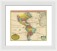 Load image into Gallery viewer, Old Map Of The Americas 1739 - Framed Print