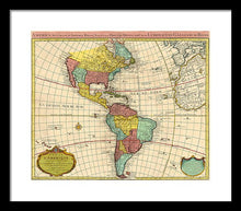 Load image into Gallery viewer, Old Map Of The Americas 1739 - Framed Print