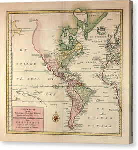 Old Map Of The Americas 1754 - Canvas Print