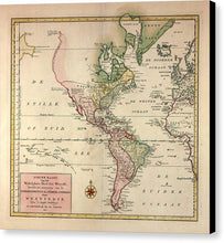 Load image into Gallery viewer, Old Map Of The Americas 1754 - Canvas Print