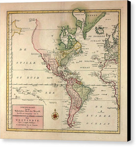 Old Map Of The Americas 1754 - Canvas Print