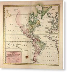 Old Map Of The Americas 1754 - Canvas Print