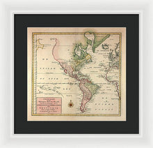 Load image into Gallery viewer, Old Map Of The Americas 1754 - Framed Print