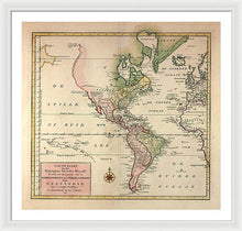 Load image into Gallery viewer, Old Map Of The Americas 1754 - Framed Print